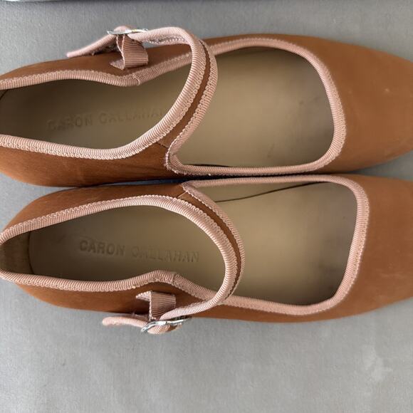 Caron Callahan Woman’s Cognac Brown Ellie Mary Jane Shoe Size 38.5 Made In Peru - Picture 5 of 11